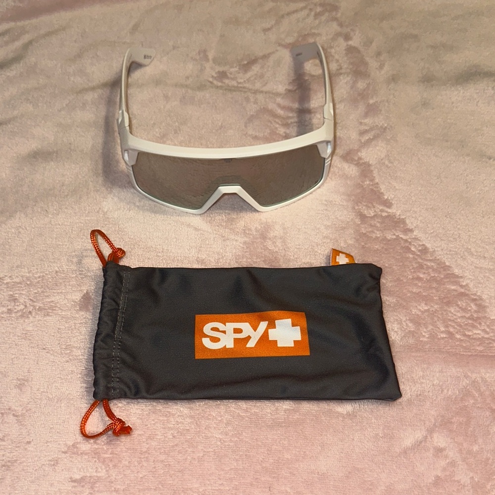SPY White Sunglasses with Black Case